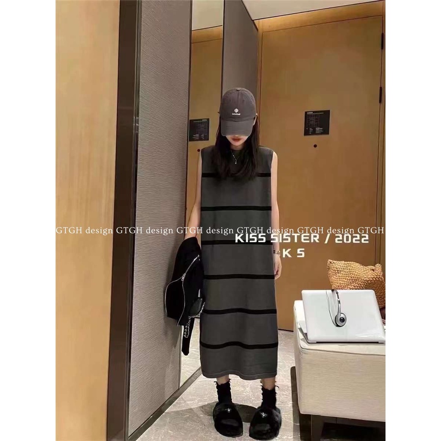 Váy tanktop maxi kẻ ngang