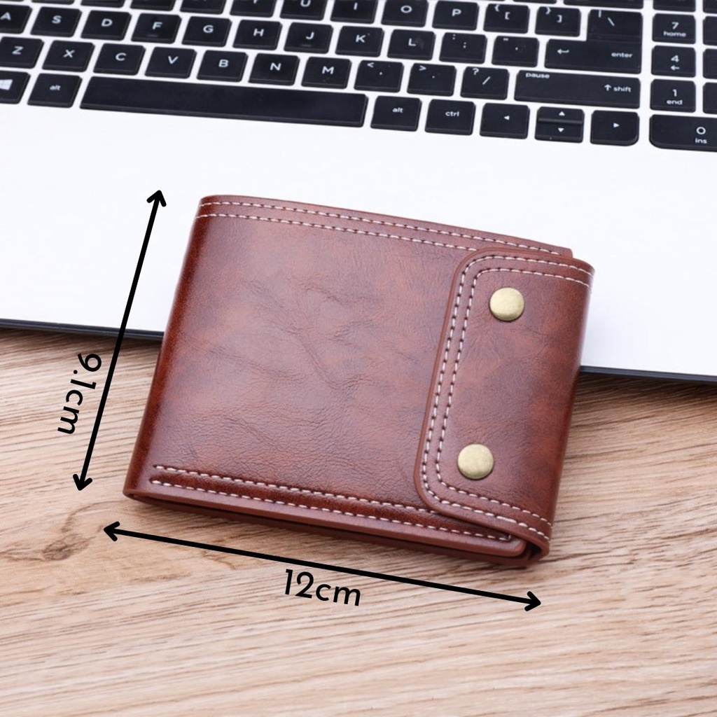 Ví nam mini Classic dáng ngang nhỏ gọn nhiều ngăn đựng thẻ có cúc bấm VI2