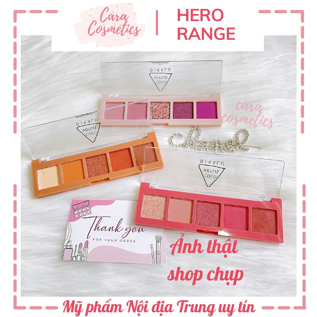 [Ảnh Thật] Bảng phấn mắt 5 ô DIKALU nội địa Trung màu sắc tươi trẻ, lấp lánh ❤️❤️❤️