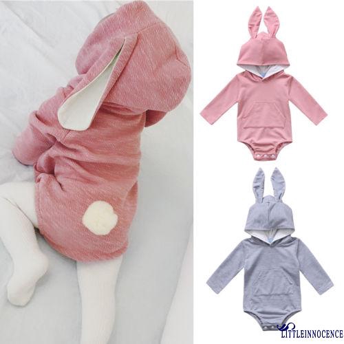 Bộ áo liền quần tay dài hình chú thỏ đáng yêu cho bé