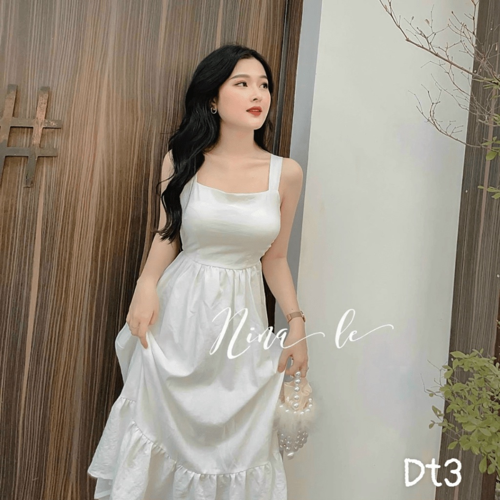 (FREE SHIP) ĐẦM SUÔNG LỤA TẦNG HAI DÂY BẢN TO DUYÊN DÁNG XINH XẮN HÀNG THIẾT KẾ CAO CẤP HHP