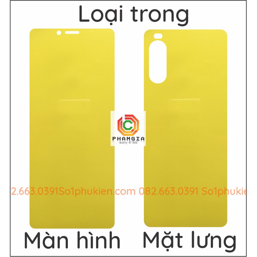 Dán ppf Sony Xperia 10 ii loại trong, loại nhám dành cho màn hình, mặt lưng, full body lưng viền
