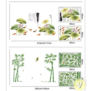 Decal dán tường Sen tre