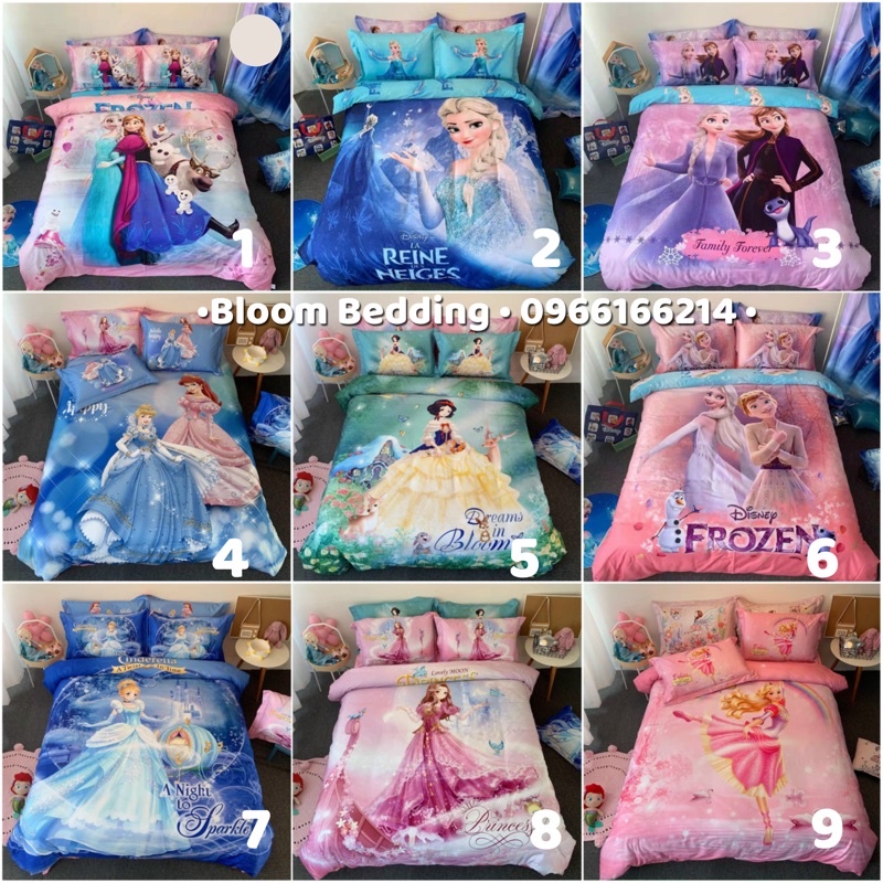 Set Chăn Ga Gối Cotton Disney 4 Món Cho Bé - Siêu nhân / Công chúa
