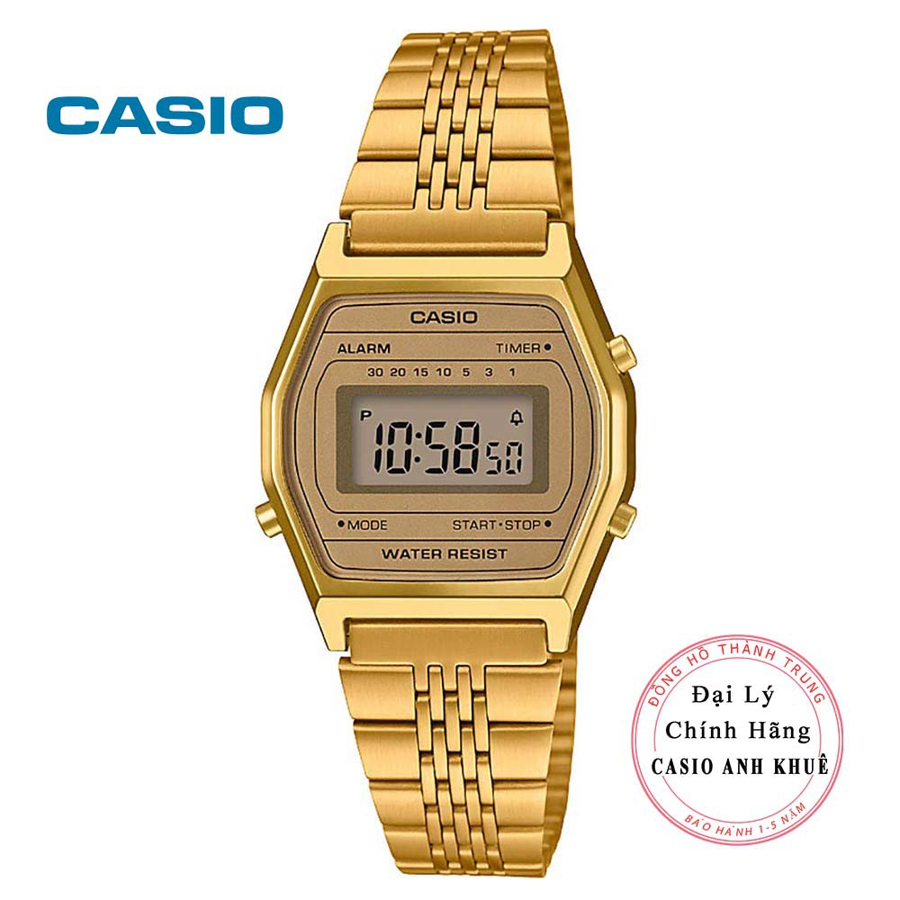 Đồng hồ điện tử nữ Casio LA690WGA-9DF dây kim loại