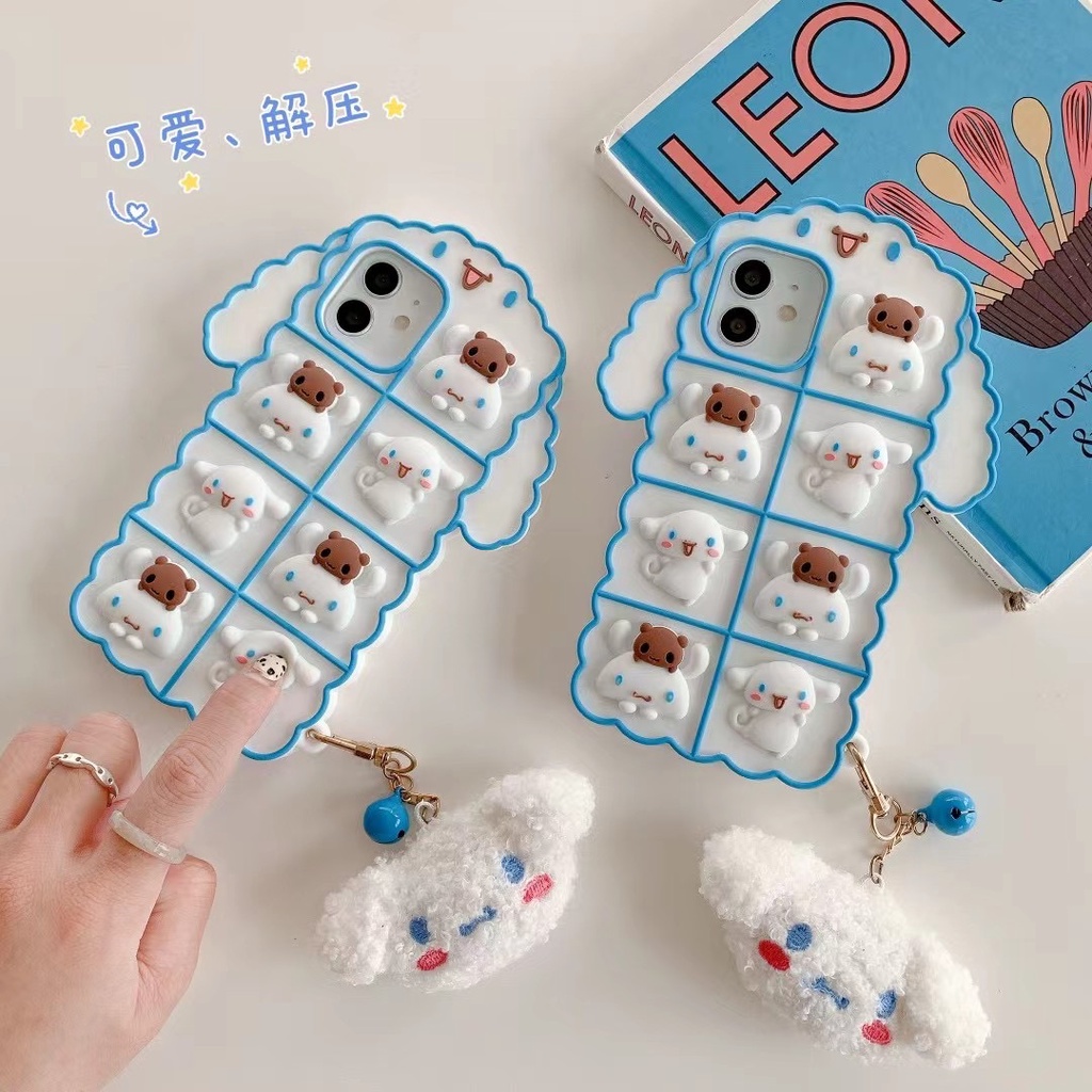 Ốp điện thoại hình Cinnamoroll Pop It cho iPhone13 Pro Max 12 Pro Mini 11 XS Max XR 7 8 Plus