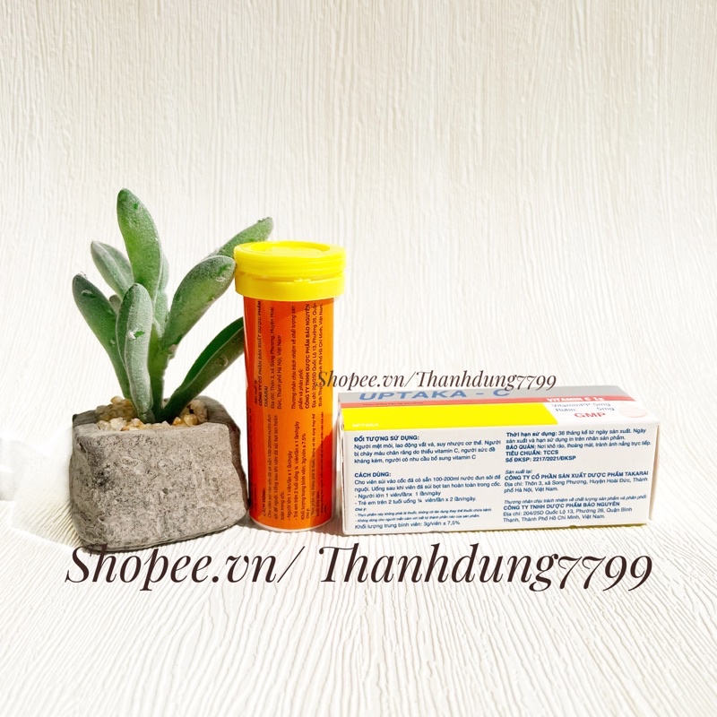 Viên sủi vitamin C c1000 UPTAKA, tăng sức đề kháng _1 hộp 10v sủi