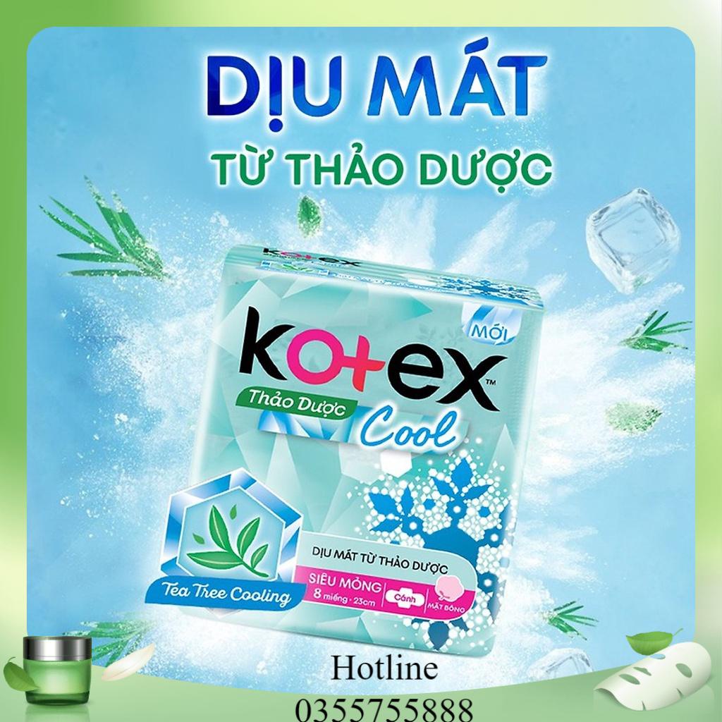 Lốc 8 gói BVS Kotex Max Cool  Siêu Mềm Cánh 23cm - 8 miếng