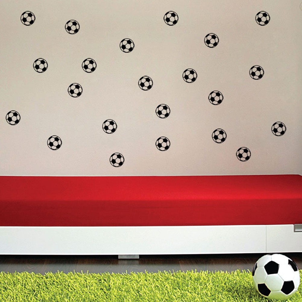 Hl 20 Miếng Dán Tường Hình Quả Bóng Đá Trang Trí Phòng Cho Bé