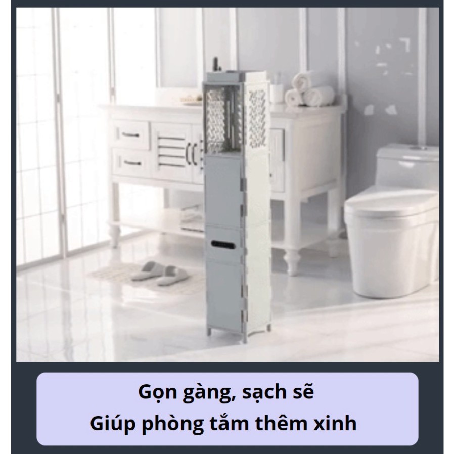 Tủ đựng đồ nhà tắm cá nhân xếp gọn.