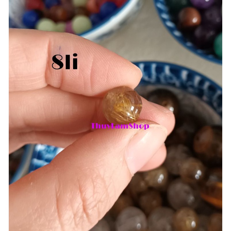 Viên đá tóc vàng thanh tẩy bài tarot, làm handmade, xỏ DIY, sưu tầm