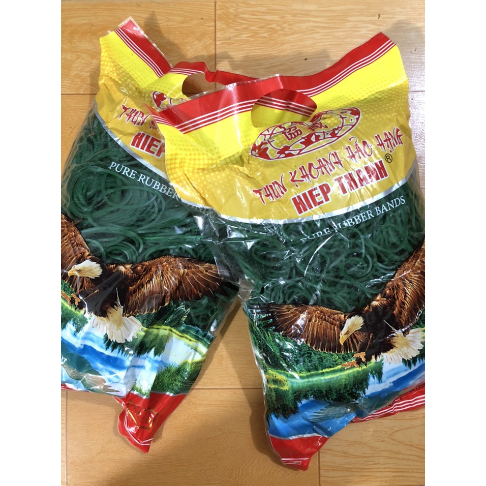 Dây thun xanh loại lớn bịch 500g/ thun khoanh hảo hạng Hiệp Thành nửa ký- Gia Dụng Toàn Cầu TC