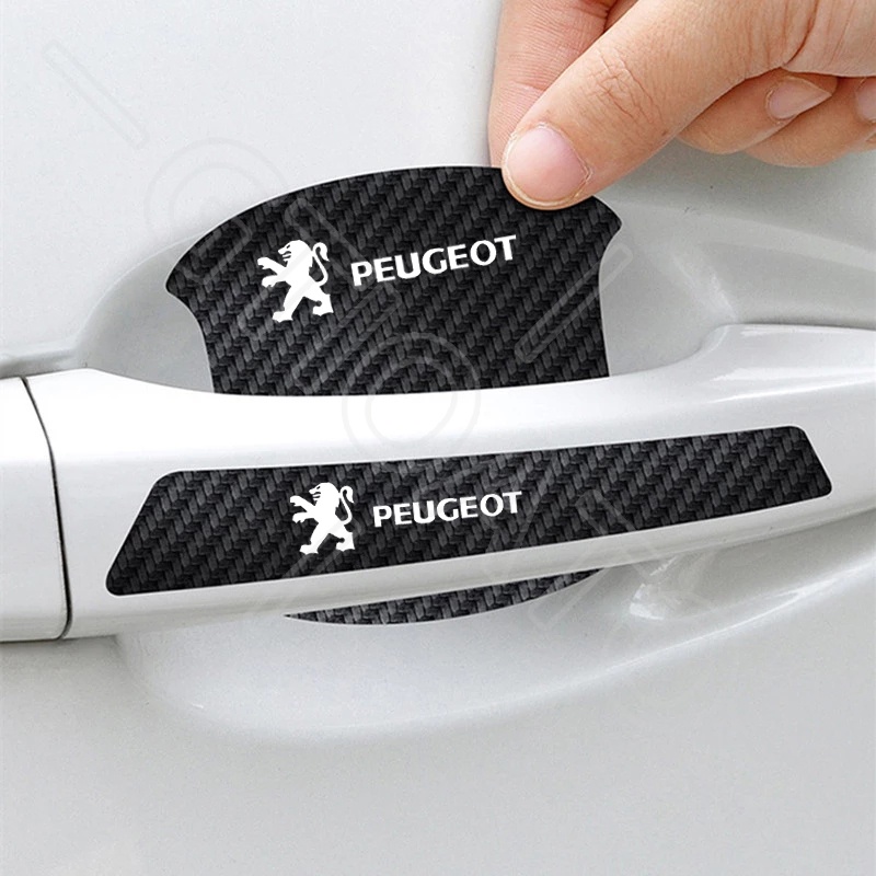 GTIOATO Bộ Bảo Vệ Tay Nắm Cửa ô Tô Sợi Carbon Bộ Bảo Vệ Bát Cửa Gương Hậu Xe HơI MiếNg DáN ChốNg XưỚC Phụ KiệN Ô Tô Cho Peugeot 3008 2008 5008 208 Traveller