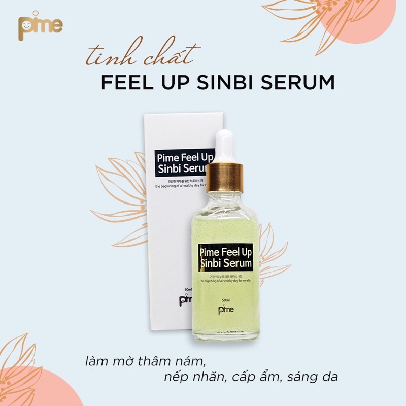 Tinh chất dưỡng trắng Pime Feel Up Sinbi Serum trắng sáng, căng bóng, giảm nám tàn nhang, đều màu da, chống lão hóa 50ml