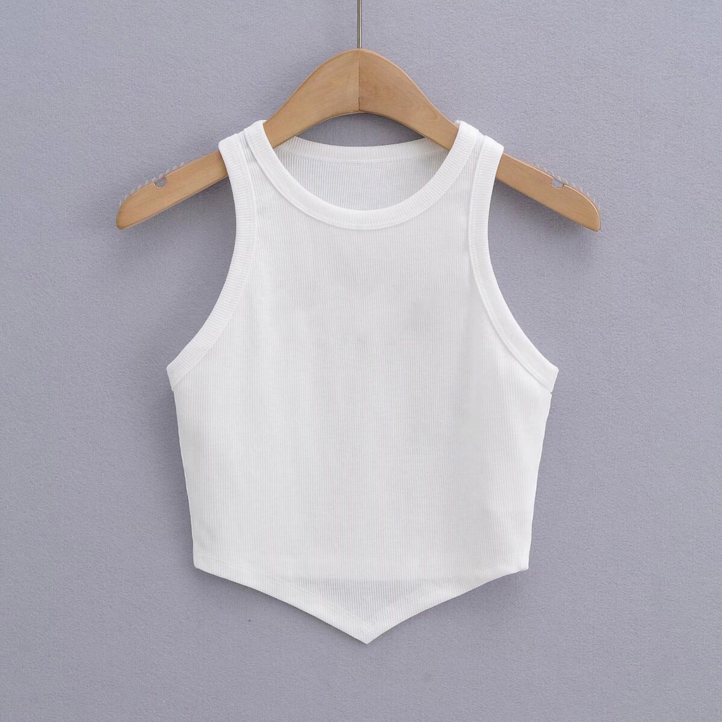 Áo Ba Lỗ Croptop Vạt Nhọn,Áo Croptop Nữ Ôm Body