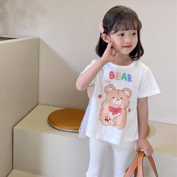 Áo Thun Tay Ngắn Phối Lưới Đính Nơ Màu Hồng Gradient Phong Cách Hàn Quốc Thời Trang Mùa Hè Hàng Mới Dành Cho Bé Gái 2022