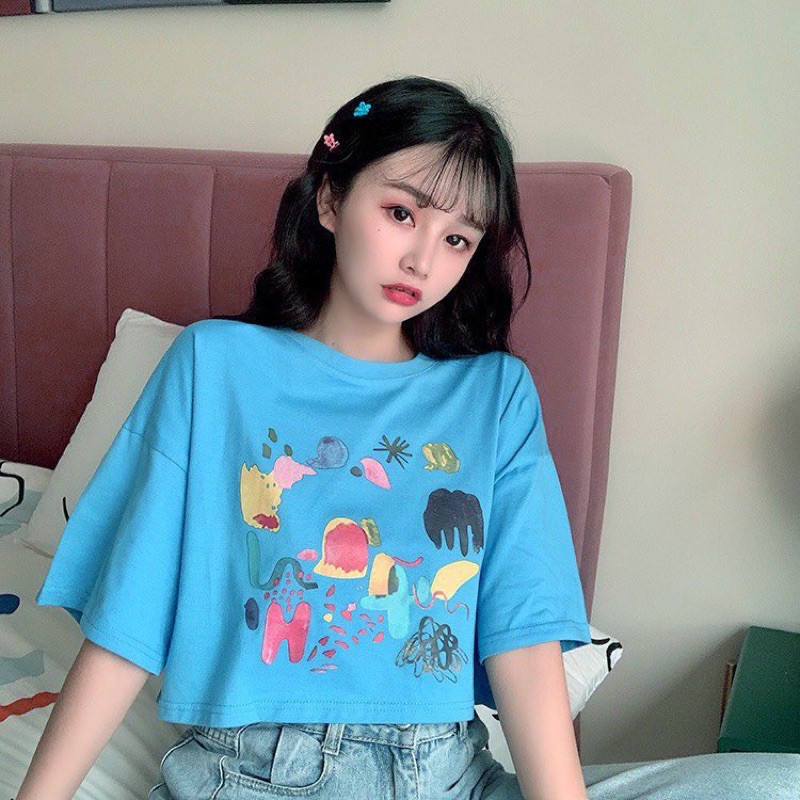 Áo thun croptop nữ FREESHIPÁo thun in hình siêu xinh dáng rộng [ao thun oversize