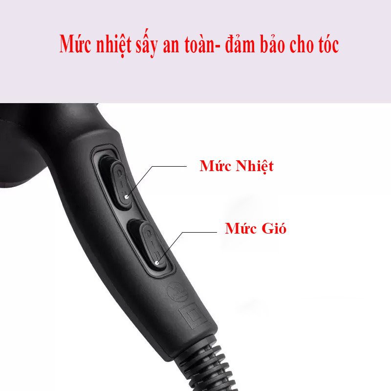 Máy Sấy Tóc 2 chiều nóng lạnh 6615 Công Suất 3500W Mức Nhiệt Ổn Định- Phù Hợp Với Tóc