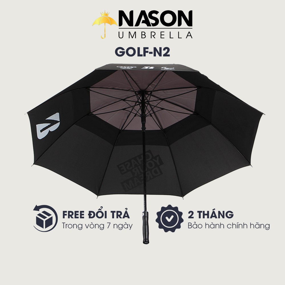 Ô dù Golf 2 tầng cao cấp 30 inch Nason Umbrella Luxury - Tự động một chiều - Vải chống thấm chống tia UV