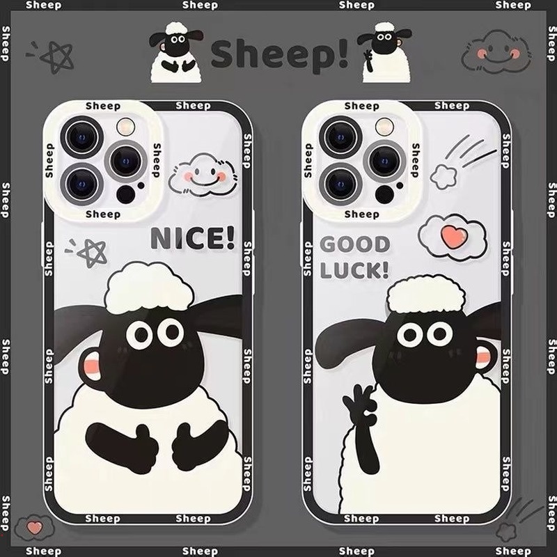 Ốp Điện Thoại Silicone Mềm Trong Suốt Họa Tiết Cừu Hoạt Hình Cho IPhone 13 12 11 Pro MAX X XR XS MAX 6 7 8 Plus
