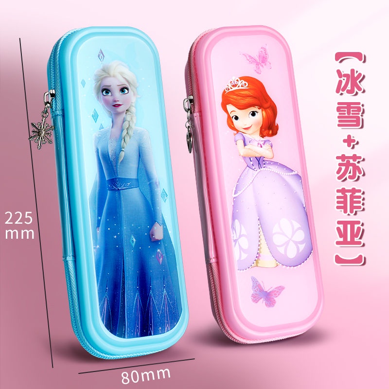 ♛Hộp Đựng Bút Hai Ngăn Chống Thấm Nước In Hình Disney Dễ Thương Cho Học Sinh Ốp
