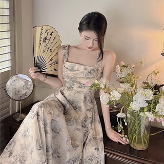 Sẵn | Váy hoa mùa hè  mới kiểu Pháp vintage sang trọng