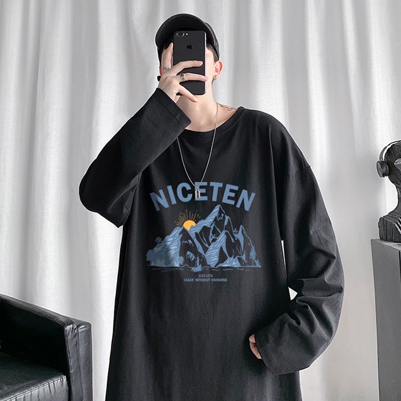 Áo Thun Nam Dài Tay Cổ Tròn Form Rộng In Họa Tiết Niceten Thời Trang Zenkonu TOP NAM 239