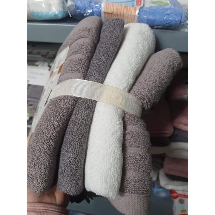 Set 4 Khăn Tắm Hàn Quốc 40x80cm Sản Xuất Tại Việt Nam Xuất Hàn Cotton Siêu Mềm Mịn