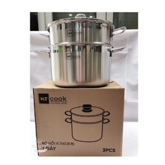 Bộ nồi xửng hấp 1 đáy inox 430 H.T COOK