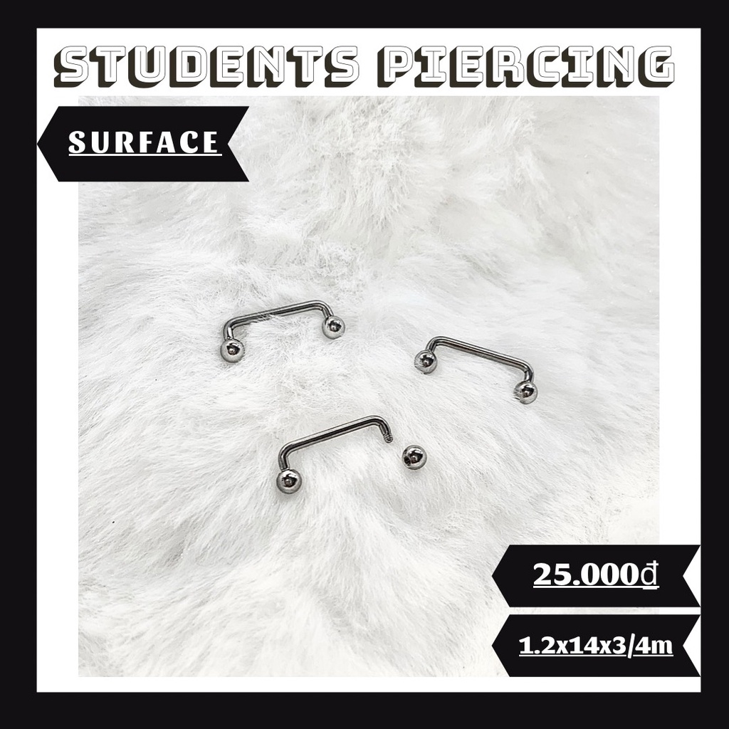Khuyên Surface Chân Tròn - Khuyên Xỏ Body Thép 316L