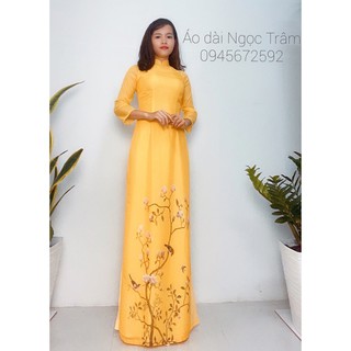 Áo dài truyền thống may sẵn 4 tà voan lụa