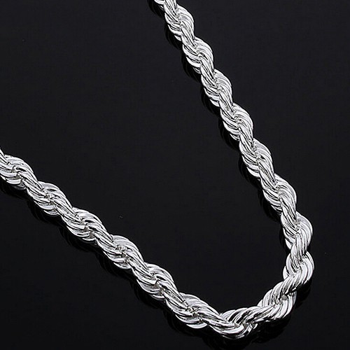 Dây Chuyền Charm Thời Trạng Loại Dây Bạc 925 Xoắn Dành Cho Cả Nam Và Nữ UnisexSilver