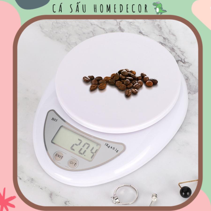 Cân Tiểu Ly Mini, Cân Điện Tử Cao Cấp Độ Chính Xác Cao Nấu Ăn Làm Bánh 5KG  - Tặng Kèm Pin