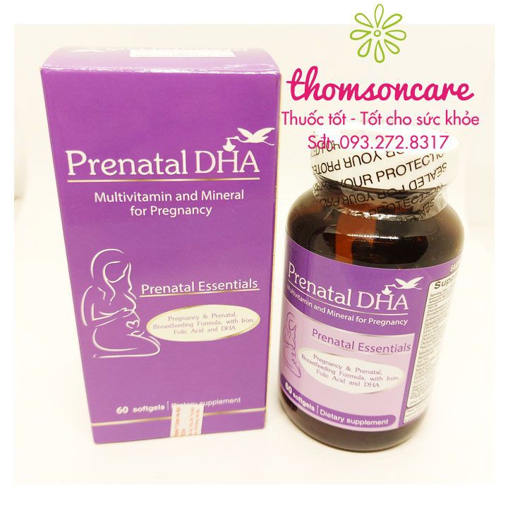 Prenatal DHA - vitamin tổng hợp cho bà bầu Earth Creation từ Mỹ chứa Omega, DHA, sắt, canxi, acid folic cho mẹ bầu