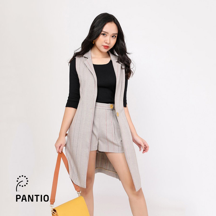 Quần short ngắn chất thô pha hoạ tiết chỉ sọc BQN95003 - PANTIO