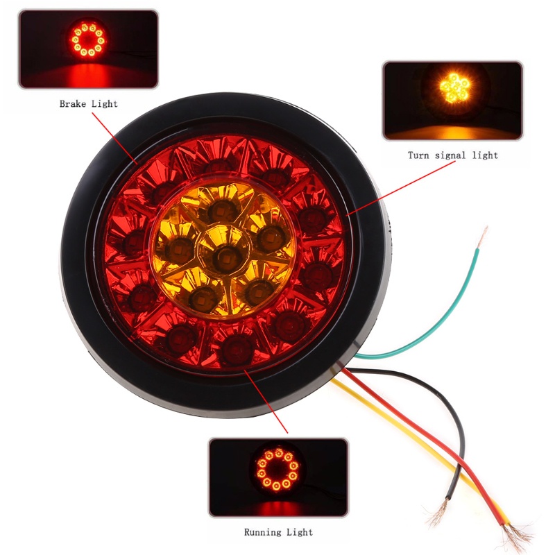 Bộ 2 Đèn Hậu 16 Bóng Led 12V Cho Xe Hơi Xe Tải