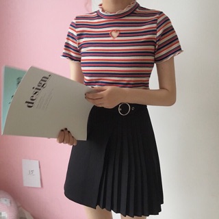 [KÈM ẢNH THẬT + SẴN] áo thun tim viền cổ chất đẹp ulzzang