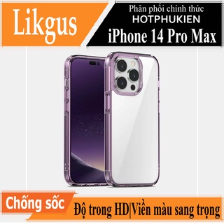 Ốp lưng trong suốt viền màu Likgus Simple But Unique cho iPhone 14 Pro Max (6.7 inch) chống sốc - hotphukien phân phối