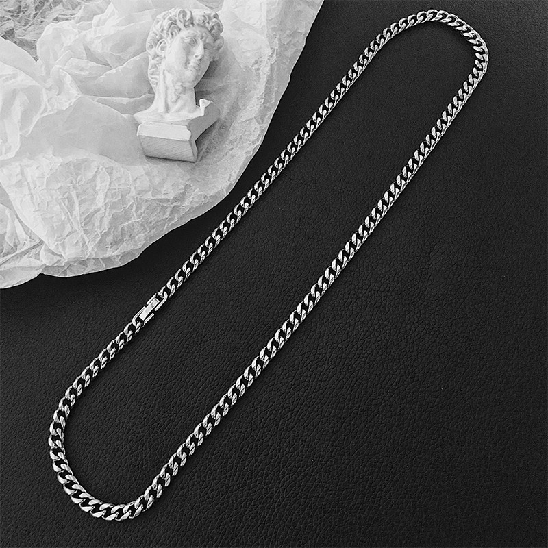 Dây chuyền bằng thép titan kiểu dáng đơn giản hợp thời trang hip hop sành điệu