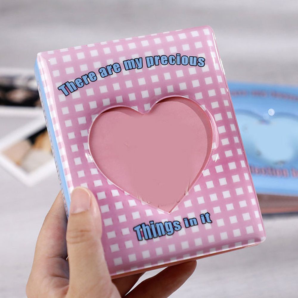 Album đựng thẻ ảnh sưu tầm Kpop mini họa tiết trái tim