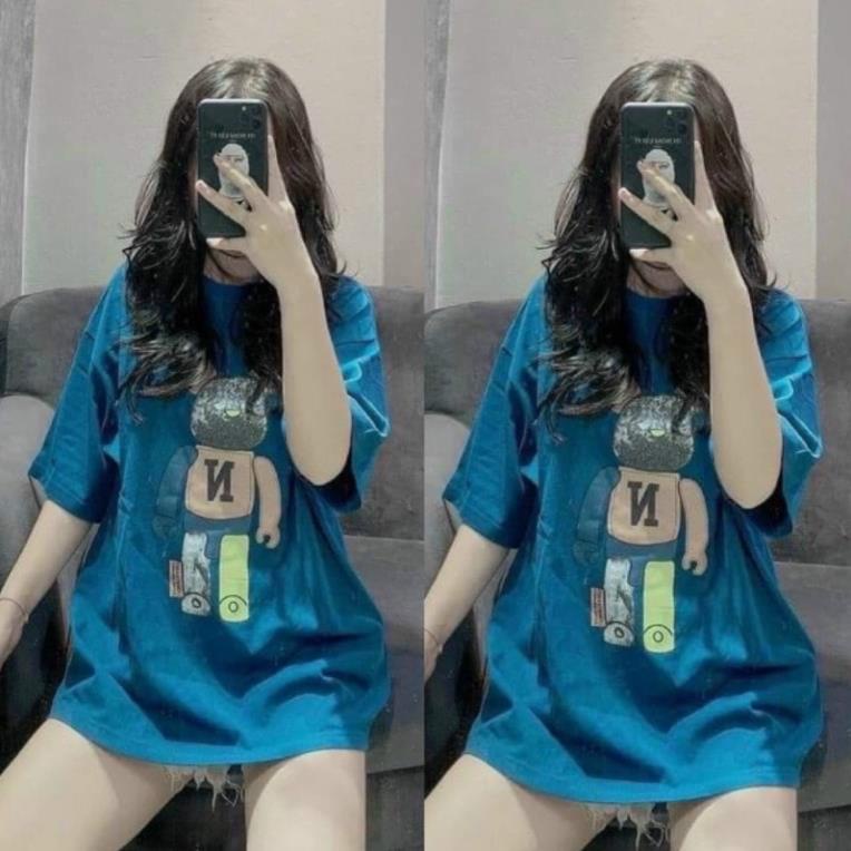 Áo Thun Tay Lỡ Nam Nữ Rubystore Phông Form Rộng Dáng Unisex - Ulzzang Mặc Cặp, Nhóm Lớp In Hình Gấu Chữ N Hot Hit