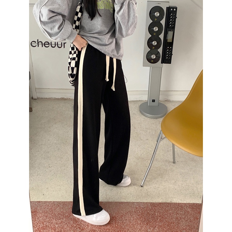 Quần thể thao lưng cao ống rộng thời trang