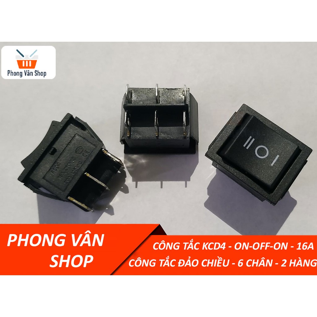 Công tắc KCD4 - 3 trạng thái - ON-OFF-ON-16A-Công tắc đảo chiều