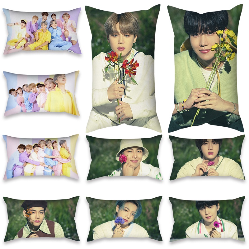 Vỏ Gối Chữ Nhật In Hình BTS 50X30Cm