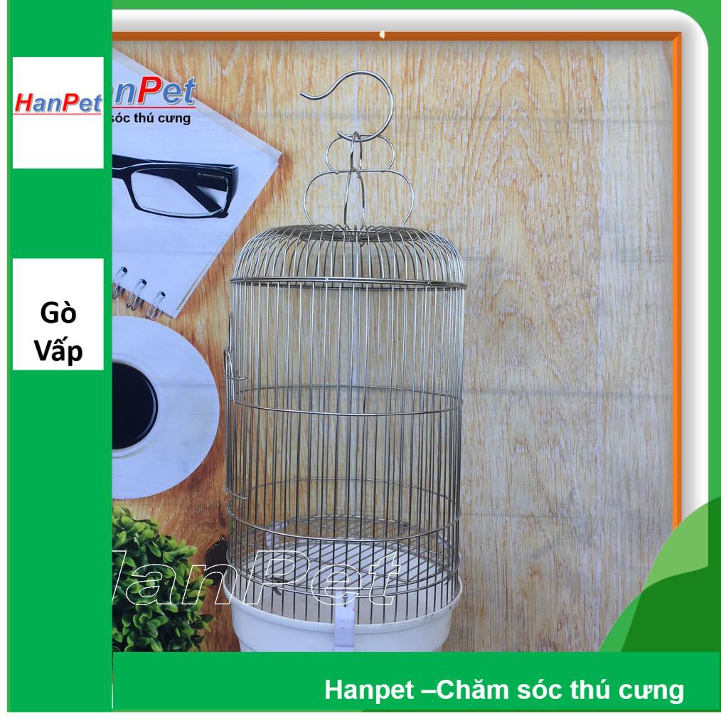 Hanpet.GV- Lồng chim choè cao- Lồng chim bằng chất liệu inox không gỉ sét- Kích thước 32x60cm- tặng áo lồng và mán