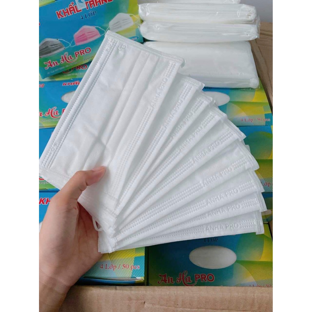 [ CHÍNH HÃNG CÔNG TY - ĐÃ KIÊM ĐỊNH CHẤT LƯỢNG ] Khẩu Trang Y Tế 4 Lớp Anhapro