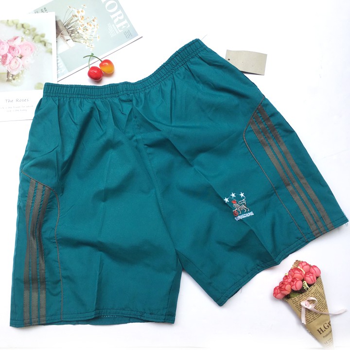 Quần đùi nam freesize từ 47-55kg KHÔNG TÚI Quần short nam vải dù phối 3 sọc - QDN22 | BigBuy360 - bigbuy360.vn