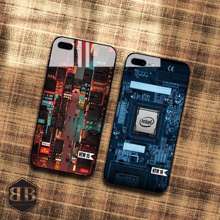 Ốp lưng kính cường lực iphone 7 plus / iphone 8 plus hình in sáng tạo
