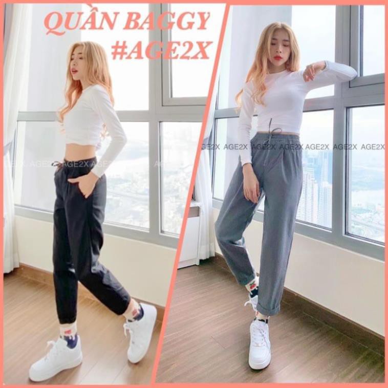 BAGGY KAKI NỮ AGE2X Phối dễ dàng với giày cao gót , giày thể thao . Hầu hết mix cực yêu với các phom áo