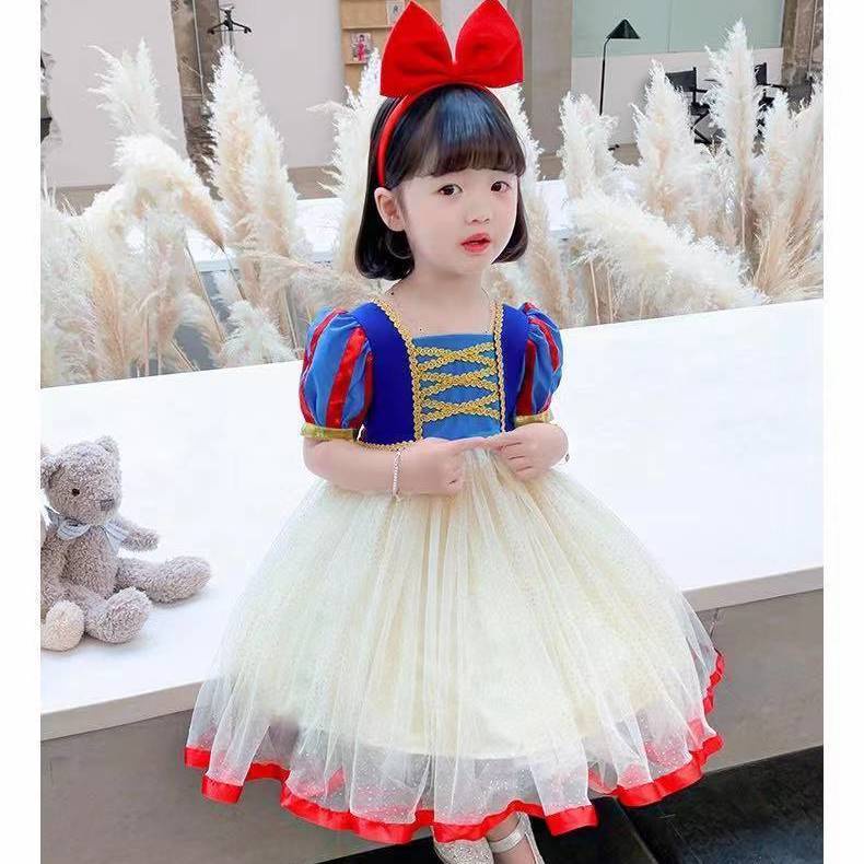 Children's clothing snow white princess dress summer 2022 new children's birthday dress Aisha Disney genuine jumpsuit dress